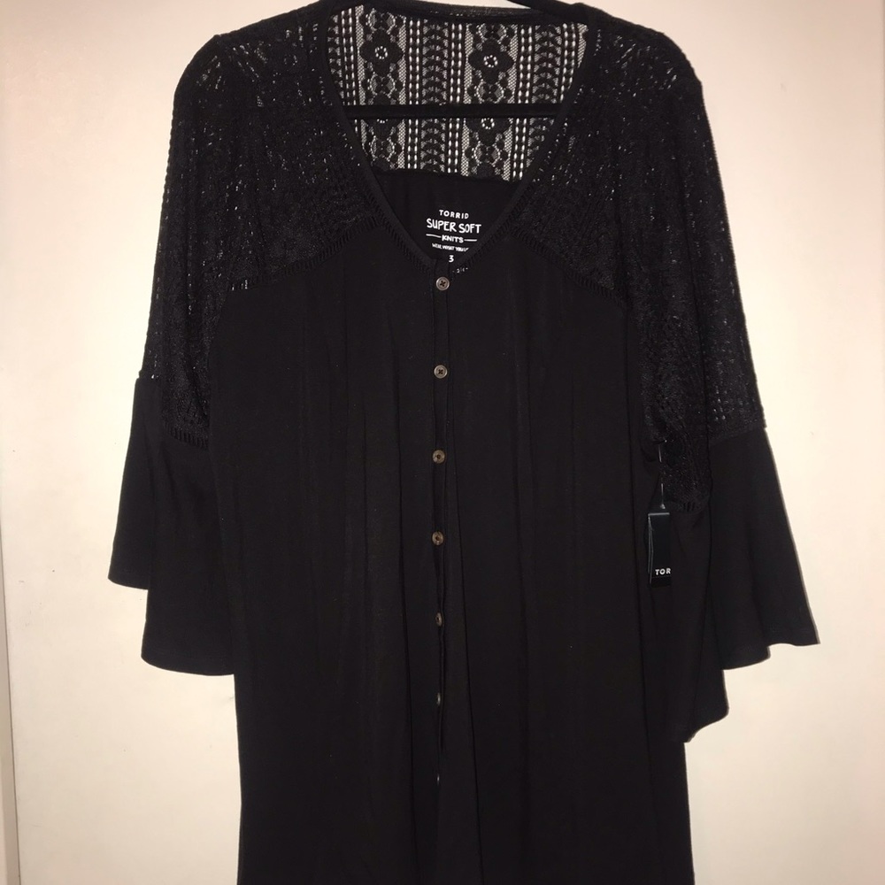 Torrid Size 3 knit lace tunic top NWT
